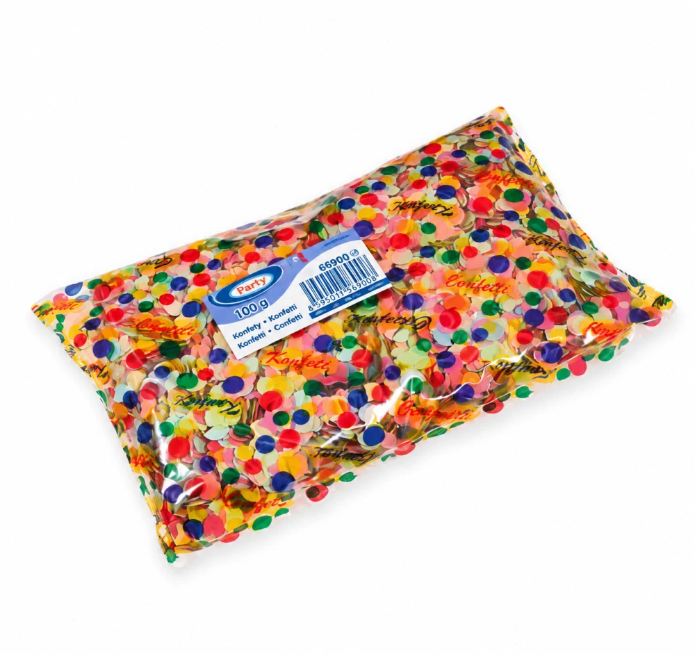 Konfeta papírová, barevný mix 100 g [1 bal.]