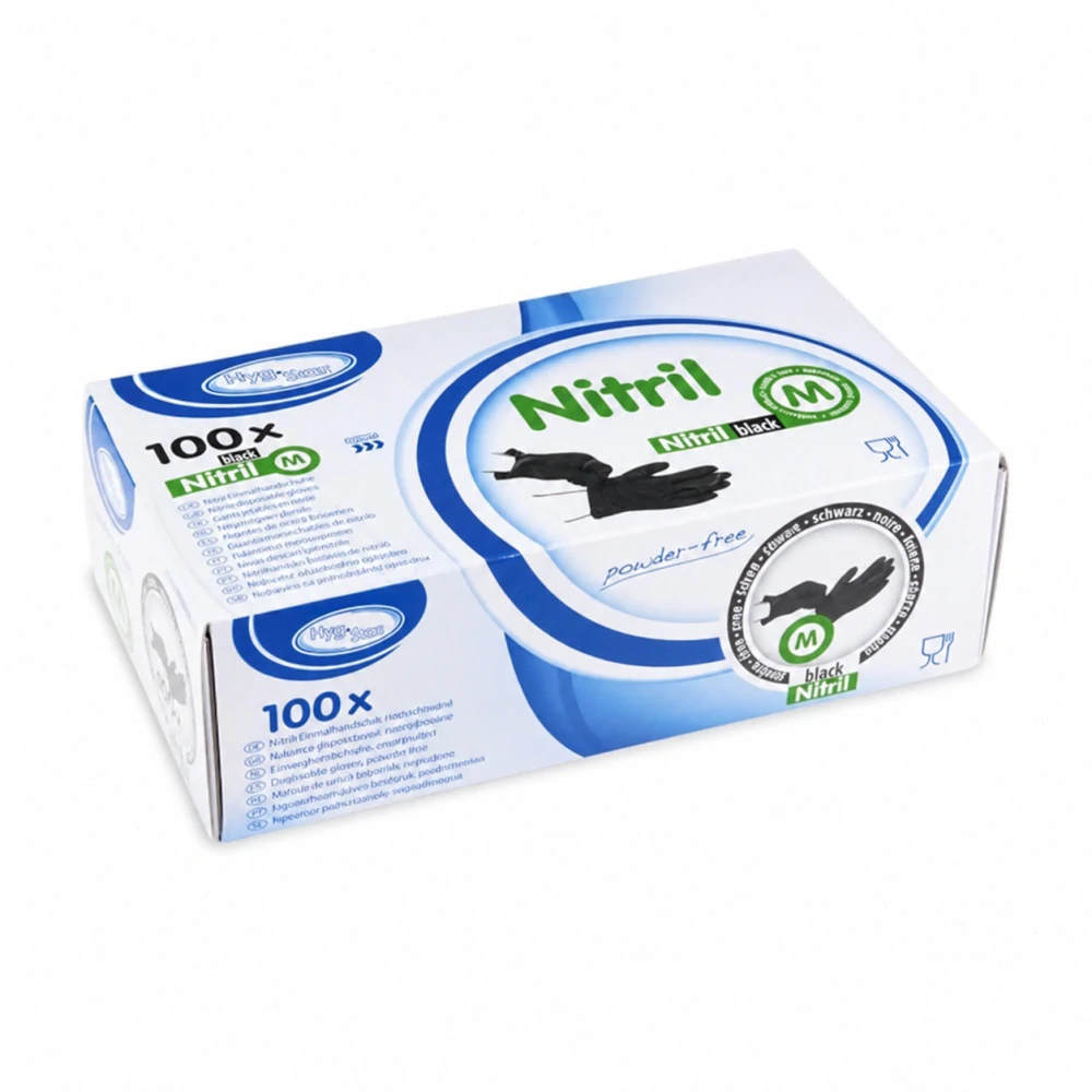 Rukavice (Nitril) nepudrovaná černá `M` [100 ks]