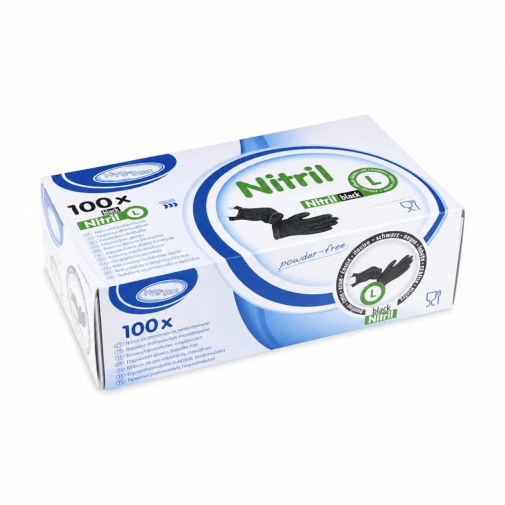 Rukavice (Nitril) nepudrovaná černá `L` [100 ks]
