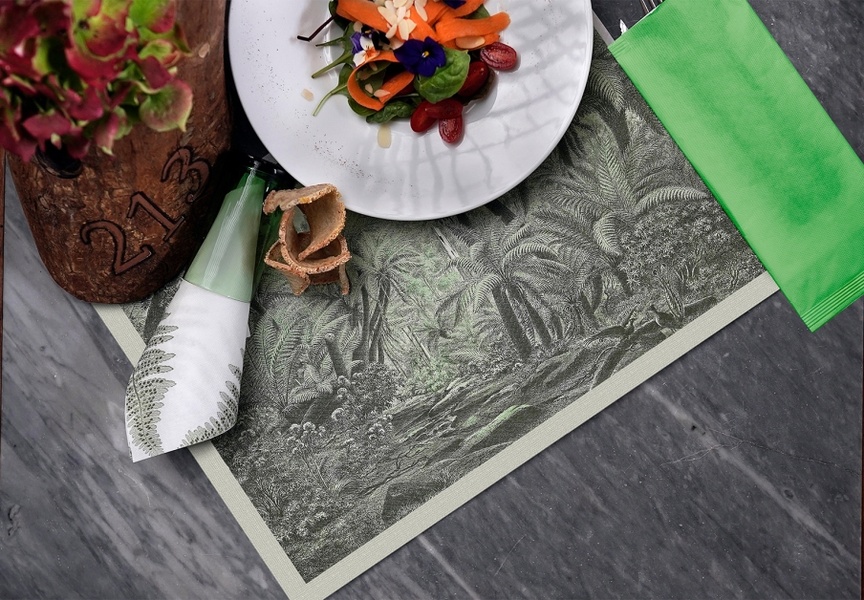 Kapsička na příbory zelená s bílým ubrouskem [125 ks]