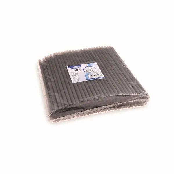 Slámky JUMBO plastové stříbrné 25 cm, průměr 8 mm [150 ks] (znovu použitelná)