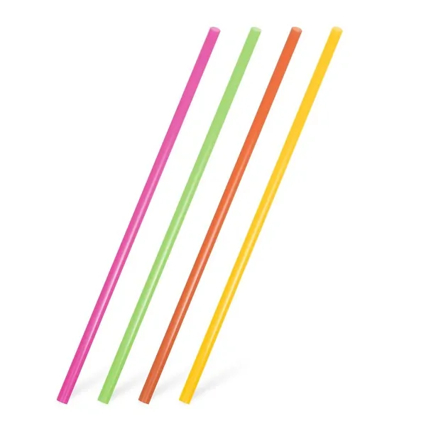 Slámky JUMBO plastové neon 25 cm, průměr 8 mm [150 ks] (znovu použitelná)