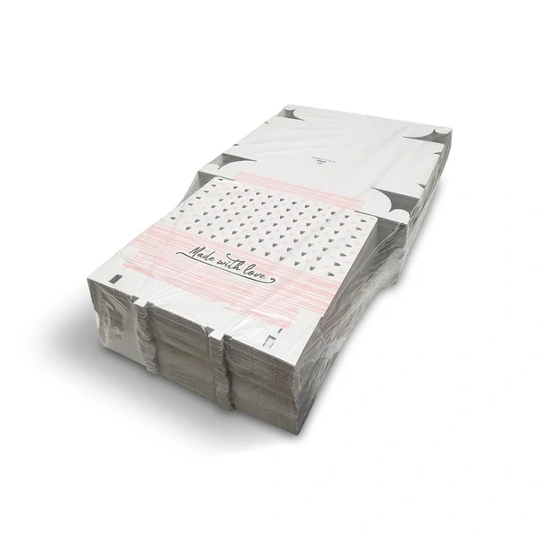 Krabice na dort (mikrovlnitá lepenka) bílá s potiskem 28 x 28 x 10 cm [100 ks]