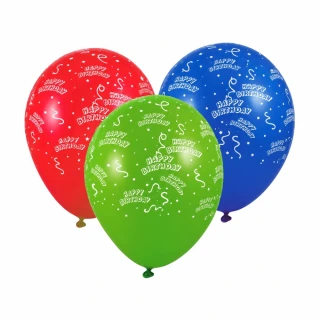 Nafukovací balónek "Happy Birthday" "L", 100 ks