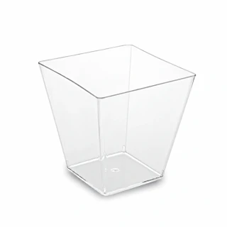 Fingerfood kelímek hranatý, čirý 5,9 × 5,9 × 5,4 cm - 100 ml, 50 ks