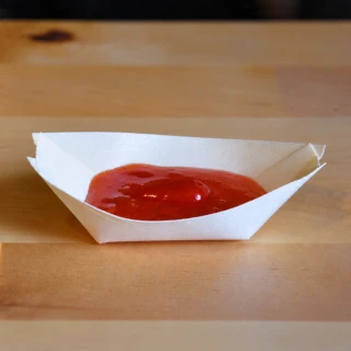 Fingerfood miska dřevěná, lodička 8 × 5,5 cm, 100 ks