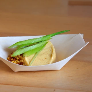Fingerfood miska dřevěná, lodička 9 × 6 cm, 100 ks