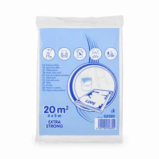 Zakrývací fólie LDPE 4 × 5 m, 27 µm, 1 ks