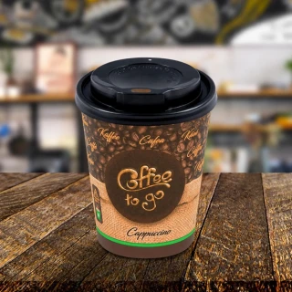 Papírový kelímek "Coffee to go" 280 ml, + víčko (Ø 80 mm), 10 ks
