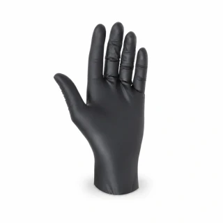 Rukavice nitrilové, černé, nepudrované, velikost L, 100 ks