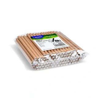 Slámka papírová kraft JUMBO Ø 8 mm × 15 cm (100 ks)