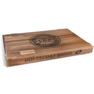 Krabice na pizzu (mikrovlnitá lepenka) kraft 60 x 40 x 5 cm [50 ks]