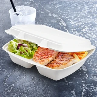 Menu box (cukrová třtina) 2dílný 241 × 202 × 70 mm 1000 ml, 50 ks