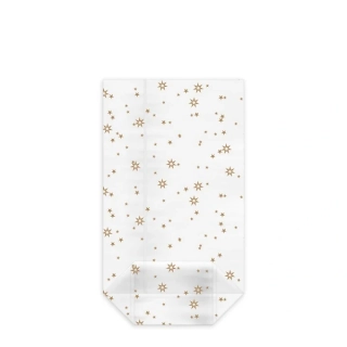 Sáček čirý (OPP) s křížovým dnem Hvězdy zlaté 11,5 x 19 + 4,5 cm [100 ks]